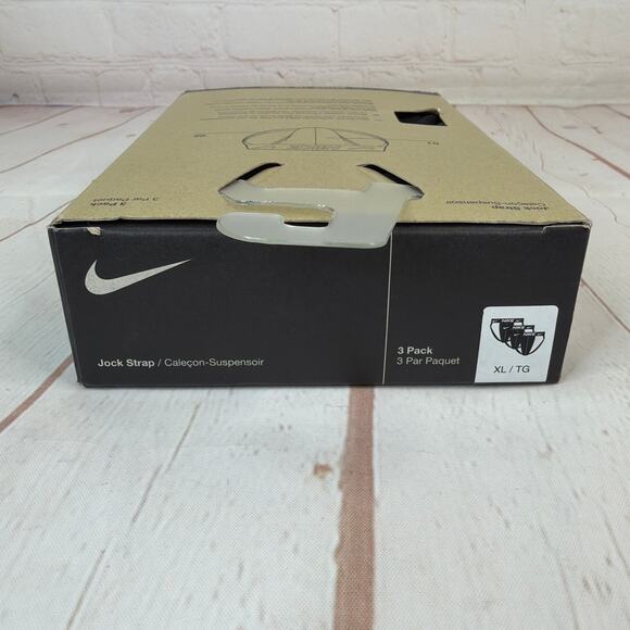 Nike Dri-Fit Essential Micro Stretch Black/White 3 Pack Jock Strap Mens Size XL - Picture 3 of 5